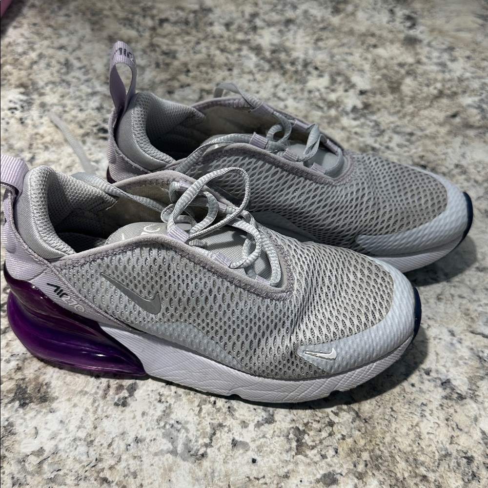 Nike Air Max 270 C Purple Gray Shoes Kid’s Youth Size 1Y